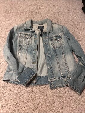 Lucky Brand Light Blue Distressed Denim Jacket - Women